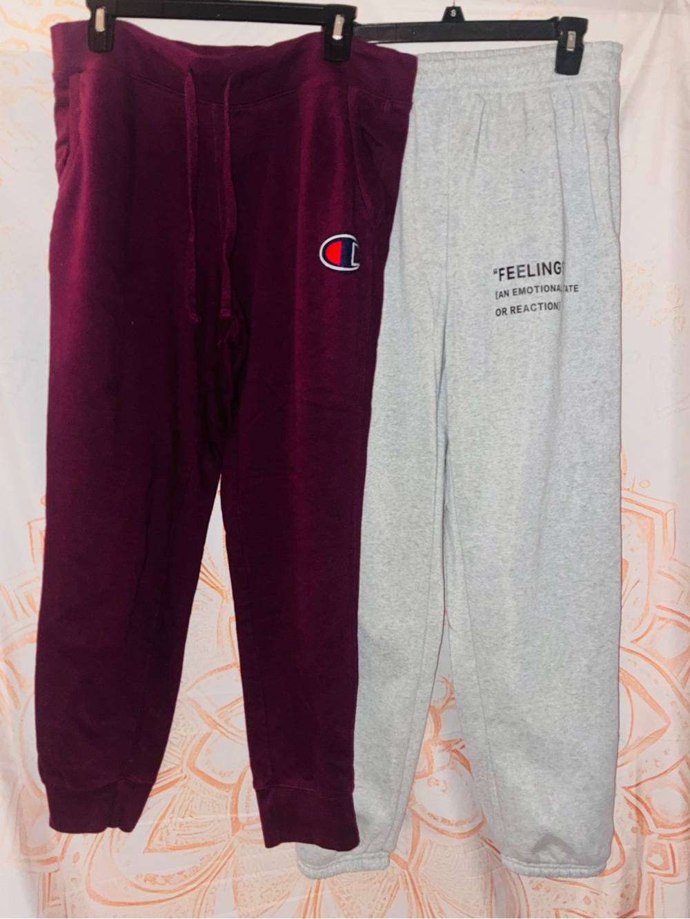 Champion Women’s Burgundy and Light Gray Jogger Pants Set